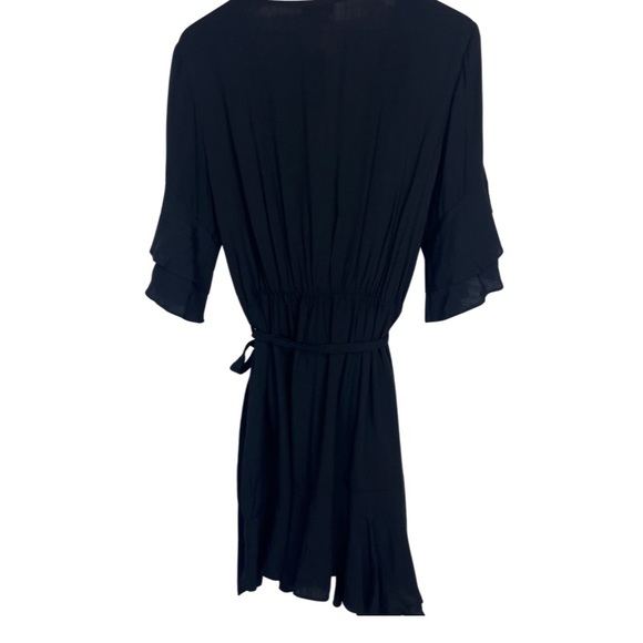 City Chic NWT Fiesta Fun Faux Wrap Ruffle Sleeve Mini Dress Black Women’s 18 - Picture 6 of 8